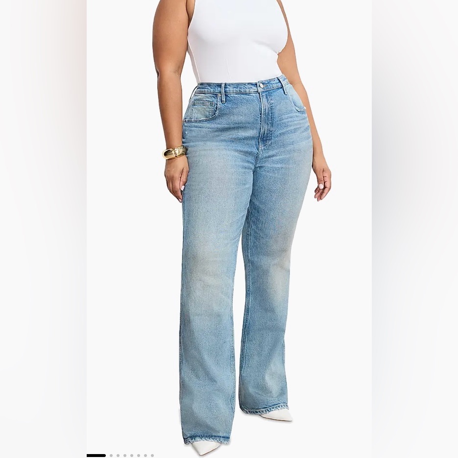 Good American Light Blue Flare Jeans